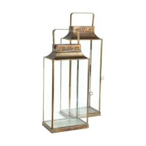 Gold line Lampion szklany smukły B