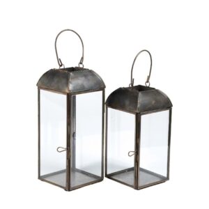 Gold line Lampion szklany latarnia B