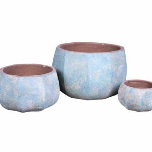 Garden old Donica pękata blue kpl. 3