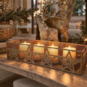 Rustic Lampion prosty gwiazdki